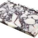 Real Luxurious Natural Marble Vanity Tray Genuine Marble Storage Tray for Home Decor Stone Tray for Bathroom/Kitchen/Vanity/Dresser,Plate Holder for Tissues, Candles, Towel (12" x 8" x 0.7", Calacatta Viola)