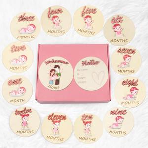 Esmorah Baby Gift Set, Baby Shower Gifts, Monthly Baby Milestone Signs & Baby Clothes Dividers Organizer(21 pcs), Hello World Sign - Unique Newborn Gifts for Boys and Girls (Pink)