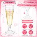 Domensi 24pcs 5 oz Plastic Graduation Champagne Flutes 2026 Congrats Grad Cups Disposable Shatterproof Cocktail Mimosa Glasses for Graduation Prom Party Favor(Pink)