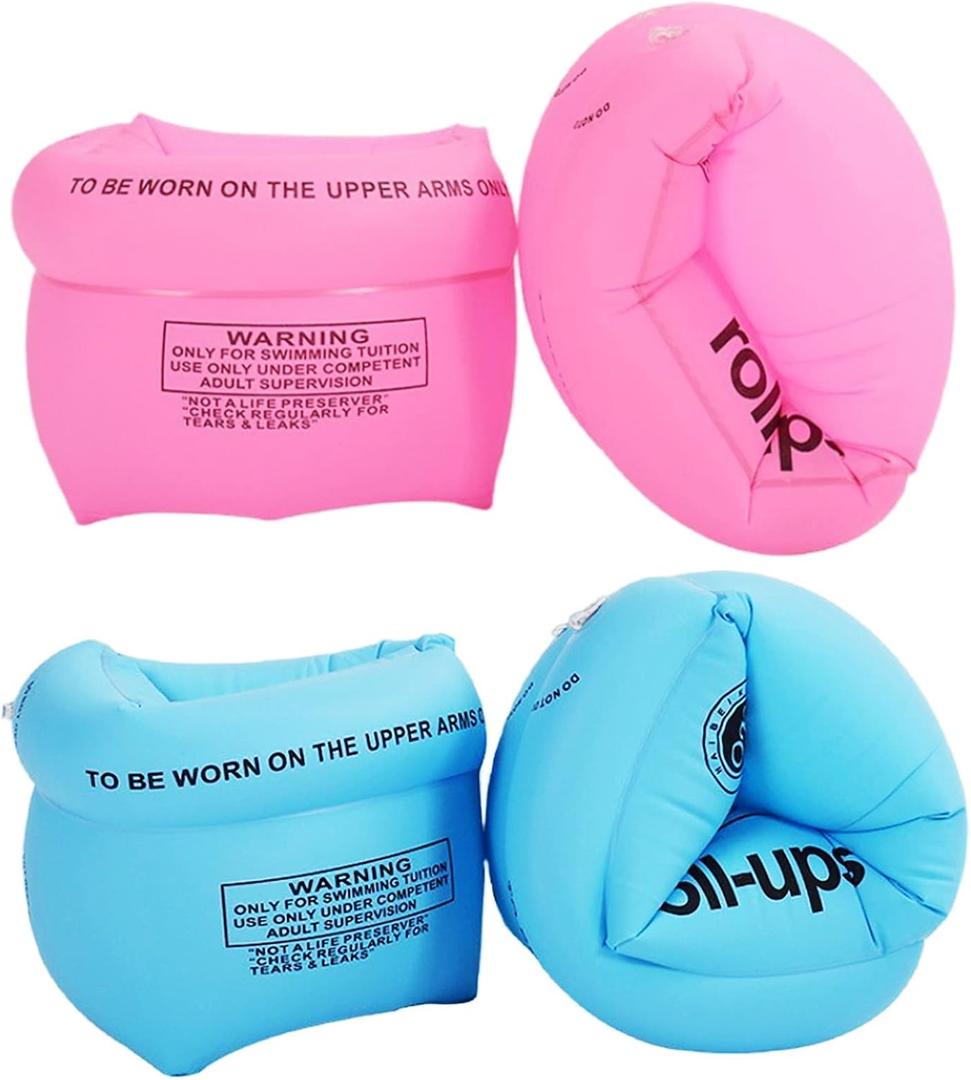 2-4 Pack Arm Floaties for Kids and Adults - Pool Floats Arm Bands Inflatable Swim Rings PVC Arm Floater for Toddlers Kids 3-5-6-12 Years (2 Blue+2 Pink)