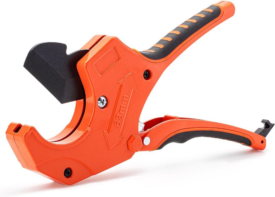 Bates- PVC Pipe Cutter, Cuts up to 2-1/2", Orange Ratcheting PVC Pipe Cutter Tool, Pipe Cutters PVC Pipe Shears, Plastic Pipe Cutter, PEX Pipe Cutter, PVC Cutter Tool, PVC Ratchet Cutter