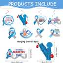 Diabetes Awareness Party Decorations,Include National Diabetes Month Banner,Hanging Swirls and Honeycomb Centerpieces for National Diabetes Month Scene & Charity Party Supplies.