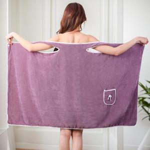 Unisex Bath Towel, Wearable After Bath Towel Set, Wearable Quick Dry Shower Gym Towel(53" x 31", Purple)