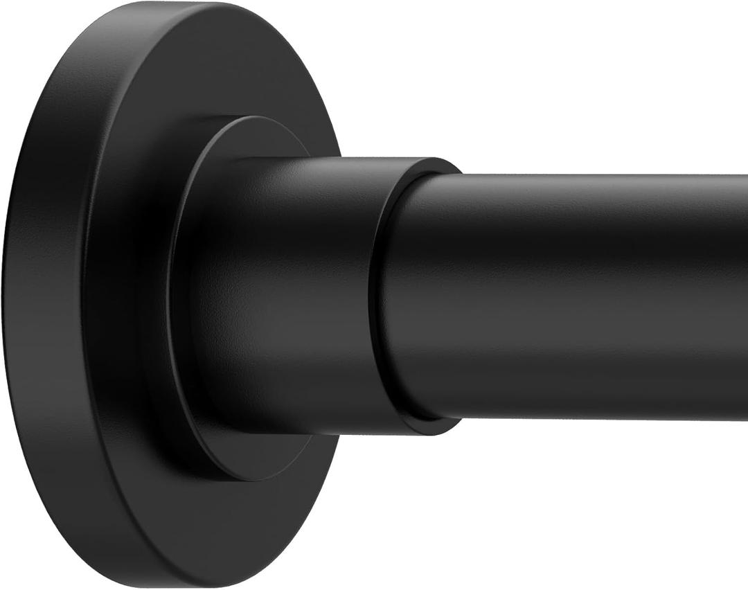 GXOACKJ Black Shower Curtain Rods - 31-80 Inch Spring Tension Shower Rods for Bathroom, Adjustable, No Drilling, No Rust, Stainless Steel