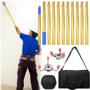 11.1FT Smoke Detector Removal Tool with 2 Replacement Head and 1 Tool Pack,Professional Smoke Detector Changer Tool for Convenient Installation Direct Replacement,Suitable for Different Sizes