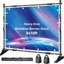 Backdrop Banner Stand, 10x8ft Adjustable Step and Repeat Stand Kit, 8x10ft