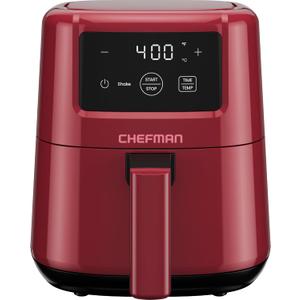 CHEFMAN 2 Qt Mini Air Fryer – Digital Space-Saving Compact Air Fryer with Nonstick and Dishwasher Safe Basket, Quick & Easy Meals in Minutes, Features Digital Timer and Shake Reminder – Red