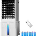 Lifecreek Portable Air Conditioner, 3-IN-1 Evaporative Air Cooler w/3.2Gal Tank, 4 Modes & 3 Speeds, 12H Timer, 6 Ice Packs, Remote Control, Windowless Swamp Cooler for Bedroom,Home-White