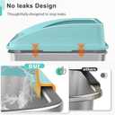 AIPERRO Stainless Steel Litter Box | XL Enclosed Cat Litter Boxs with Lid for Big Cats | High Sided, Anti-Urine Leakage | Non-Stick Bottom & Includes Litter Mat & Metal Scoop (Turquoise, X-Large)