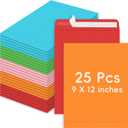 25 Pack Colored Mailing Envelopes, 9 x 12 Inches Self-Seal Colorful Manilla Envelopes for Mailing, Organize, storage, Home, Office Business