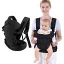 Baby Carrier Wrap,Baby Carriers Newborn to Toddler,Cozy Baby Holder Carrier Lightweight,Adjustable Baby Sling Support for Infant 7-45lbs Girl and Boy,Front Back All Positions,Shower Gift-Black