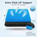 Extra Thick Large Pure Gel Seat Cushion for Long Sitting, Breathable Comfort Cushion for Back, Sciatica, Tailbone & Hip Pain Relief, Washable Portable Cushion for Office Chair, Car, Wheelchair, 18" x 18" x 1.8"