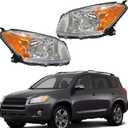 labwork Headlights Replacement for RAV4 2009 2010 2011 2012 Clear Chrome Headlights Lamps Front Driver and Passenger Side