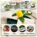 Lemon Napkin Rings Set of 12, Faux Lemon Summer Farmhouse Napkin Ring Holder for Dining Table Decor Banquet Wedding Birthday Thanksgiving Christmas Easter Holiday Table Decorations