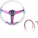 RASTP 14in Acrylic Grip Racing Steering Wheel,6 Bolt Steering Wheel(Neo)