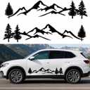 2PCS Mountain Tree Forest Car Side Decals 77.95''x18.89'' Graphic Stickers