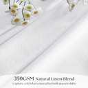 White Extra Wide Pinch Pleat Linen Curtains 120 Inches Long for Living Room Sliding Glass Door 70 Inch Wide Curtain Memory Trained Pleated Drape with Hooks Rings 70x120Large Window Curtain