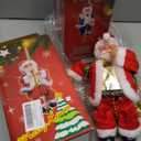 Santa Claus Musical Climbing Rope, Electric Climbing Santa on Rope, Christmas Ornament Xmas Climbs Up and Down with Light Music for Christmas Fireplace Home Decor