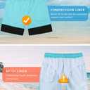 unitop Men's Swim Trunks with Compression Liner Quick Dry Bathing Suit Summer Beach Shorts with Pockets (Black)