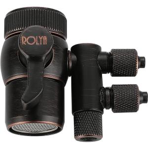 2 Way Kitchen Counter Top Water Filter Faucet Diverter Valve Aerator Splitter with Female M22 Thread and 1/4'' OD RO Tubing outlet Oil Rubbed Bronze