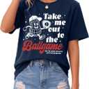 Baseball Mom T-Shirt Women Baseball Shirt Graphic Top for Daily (Gray, XXL)
