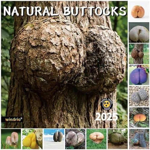 2025 Wall Calendar Funny Natures Dongs, January 2025 - December 2025, Funny Gag Gift for Adults, White Elephant Gift, 12 Months Organizer with D'ck Pics Nature Photos, 12" x 24" Opened Packs Of 5