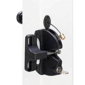SANKINS Key Lockable Fence Gate Latch, 2 Sided Gate Lock Latch for Outdoor Fence, Keyed Fence Lock Latch with Spring Loaded Pull Cable, Fence Latch Gate Hardware for Wood, Vinyl, Metal Gates, Black