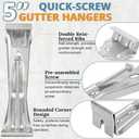 5 Inch Roofing Gutter Hangers, Quick Screw Hidden Gutter Support Brackets for Repairing Sagging 5 Inch K-Type Aluminum Gutters, Gutter Clips Comes with 1/4Hex Drill Bit, 10 Pack