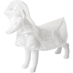 2 x Dog's Transparent Raincoat for Small and Medium Pets Rain Jacket with Harness Hole Puppy Waterproof Coat,Transparent,Large