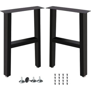 Metal Table Legs Heavy Duty Square Tube Desk Frame Modern Dining Table/Coffee Table Legs,Set of 2(H)
