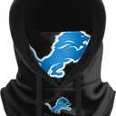 NFL Team Logo Black Drawstring Winter Cap Hooded Gaiter Balaclava Face Cover (One Size)