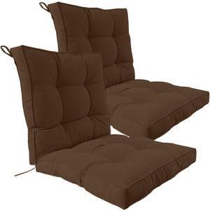 2 Piece Outdoor Patio Chair Cushions, Fade Resistant Outdoor Cushions for Patio Furniture, 6 inch Thickened Rocking Chair Cushions Set (Coffee Brown, 24x24x6 inch - 2 Pieces)