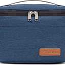 TuErcao 6 Can Mini Soft Cooler Bag for Beach Camping Travel Picnic Road Trip Leakproof Small Ice Chest, Insulated Cooler Lunch Box for Men Work (A2: Navy Blue)