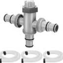 Dual Split Swimming Pool Hose Plunger Valve, 2 in 1 Hose Plunger Valve with 1.5" Diameter Pool Pump Replacement Hose for Above Ground Swimming Filter Pump(White)