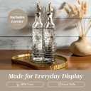 COOK WITH COLOR Glass Olive Oil Bottle Dispenser - 2 Pack- 17oz Oil and Vinegar Cruet - Olive Oil Carafe Decanter for Kitchen, Checkered, Brown