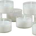 Stonebriar 48 Count White Unscented Smokeless Long Burning Clear Cup Tea Light Candles with 6 to 7 Hour Burn Time