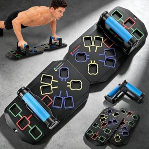 Push Up Board 20-In-1 Workout Equipment, Pushup Board with Handles, Puzzle-Style Snap Design with Square Slots, Home Gym Fitness Equipment for Chest, Shoulders, Back & Triceps, Men and Women