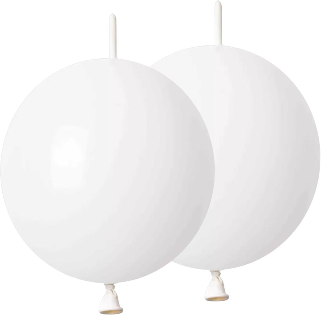 White Link Balloons 12 Inch 120 Pcs Latex Quick Linking Balloon for Birthday Wedding Party Festival Decorations