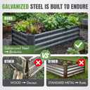INNO STAGE 421ft Galvanized Raised Garden Bed Kit, Galvanized Planter Raised Garden Boxes Outdoor, Large Metal Raised Garden Beds for Vegetables, Flowers, Herbs, and Succulents, Grey