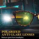 FIMILU 2 Pack Night Driving Vision Glasses for Women, Polarized Reduce Glare and Enhance Visual Abilities for Nighttime 22526 (Z04 Black+browntortoise/Yellow Lens)