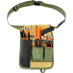 Heavy-Duty Tool Belt Pouch with Belt Clip - Adjustable Work Apron for Electricians, Carpenters, Technicians, Construction & Gardening - Durable Utility Organizer for Men & Women, Compact & Lightweight
