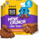 Blue Dog Bakery More Crunch Biscuits | Large, Crunchy Peanut Butter Flavor Treat | Natural Healthy Dog Treats - 18 oz (Pack of 6) BBD 02/14/2027