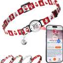 3 x Christmas Cat Collar Breakaway with Bells, Xmas Patterns Kitten Collar with Qr Code Cat Tag Christmas Checkered (1Pack)