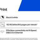 HP LaserJet Pro 4001n Black & White Printer, Print, Fast speeds, Easy Setup, Mobile Printing, Advanced Security, USB, Ethernet Connection, Best-for-Office