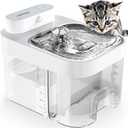 Cat Water Fountain, Wastewater Separation & No Filter Cotton, Pet Water Dispenser with 101oz/3L Large Capacity Tank, Wireless Automatic Water Fountains for Cats Indoor Cat Watering Supplies