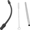 Coffee Machine Milk Tube, Coffee Machine Replacement Tube Stainless Steel Silicon Milk Hose with Brush Coffee Machine Frother Accessories for Siemens