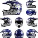 TCMT Youth Dirt Bike Helmet DOT Certified - Kids Full Face Motocross ATV Helmet with Goggles, Gloves and Helmet Bag for Off-Road, BMX, MX, Street Riding