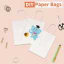 RACETOP 50 Pack White Kraft Paper Gift Bags, 5.8x3.2x8.25 Inch Small Paper Bags with Handles Bulk for Business, Parties & Retail, Shopping, Versatile for Birthday, Wedding, Grocery & Craft