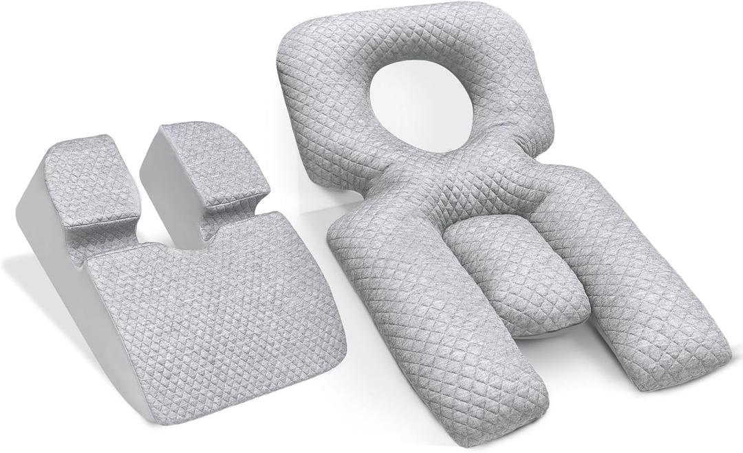 Face Down Pillow After Eye Surgery, BBL Pillow After Surgery Stomach Sleeping Pillow, Home Massage Pillows Faces Down with Memory Foam and Removable Cover