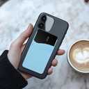 2 x 2 PCS Phone Wallet Stick on, Credit Card Holder for Back of Phone Case Strong Adhesive Sticker on Great Storage Compatible for Most Smartphones(Blue, Pink)